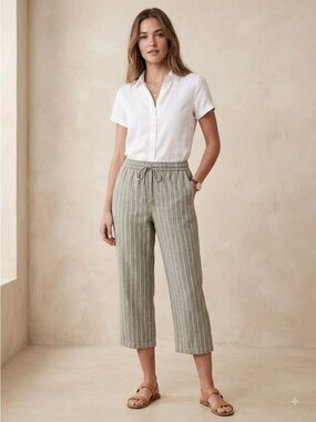 Beach Lunch Lounge "Margot" cropped linen pants size XL